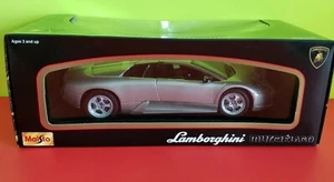 Maisto lamborghini murcielago 1.18 SILVER OPENING DOORS UPWARD HOOD TRUNK - Picture 1 of 3