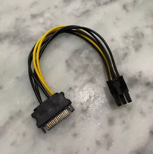 SATA Power Cable 15 Pin To 6 Pin PCI-E Graphics Converter Cable Adapter Riser - Picture 1 of 4