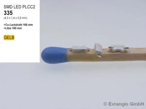 100x SMD LED Mini PLCC2 335 GELB mit CU-DRAHT oder LITZE yellow geel jaune wired - Bild 1 von 3