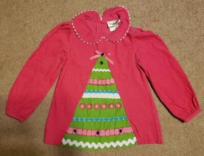Camisa Árbol Navidad Pana Rosa Caliente Niñas Raras Ediciones. Talla 6. Foto 1 de 4