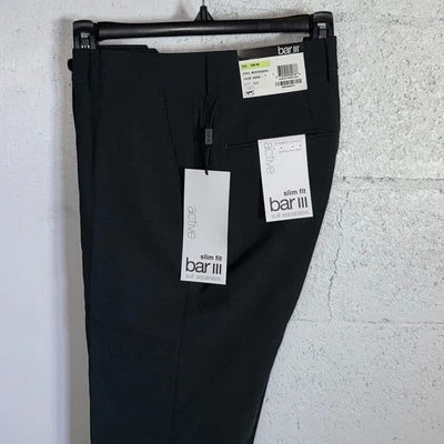 Pantalones de vestir Bar III para hombre ajustados mezcla de lana verde esmeralda-30x30 $175 Foto 1 de 4
