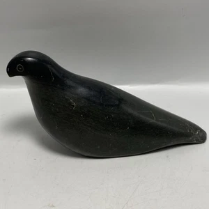 Jabonera inuit pájaro paloma tallada firmada - Imagen 1 de 12