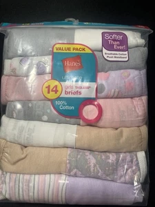 Hanes Girls Tagless Briefs, Size 16, Pack Of 14 - Picture 1 of 4
