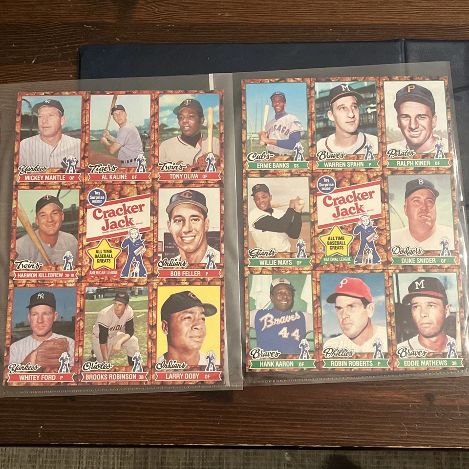 1982 Cracker Jack Baseball Cards Uncut Sheet Set Mint-Near Mint | HOF Beautiful - Image 1 of 4