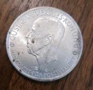 1935 Schweden 5 Kronen Silber Gustaf V Comm. 500th Anniversary Riksdag - Bild 1 von 4
