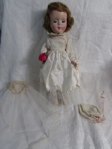 VTG 1950s American Character 24" BRIDE DOLL w/box original gown/veil sleep eyes+ - Bild 1 von 9