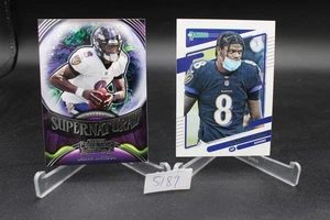 2021 Contenders  Supernatural Lamar Jackson #SN-LJA & Donruss #239 - Picture 1 of 2