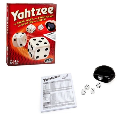 Yahtzee Clásico Juego de Batalla con Dados, Negro/Blanco, 2+ Jugadores, Edades 8+, para  Foto 1 de 4