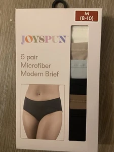 Joyspun Women’s Size Medium (8-10) 6 Pairs Of Microfiber Modern Super Soft Brief - Picture 1 of 7