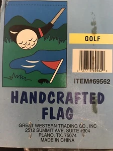 VTG NEW GOLF Motif Flag Banner Handcrafted Applique 28”x40” Never Opened - Picture 1 of 3