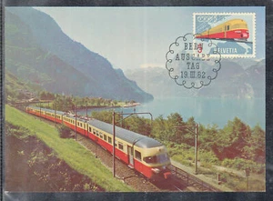 A 12 ) beautiful Maxi Card SWITZERLAND 1962 - Express railway train - Picture 1 of 1