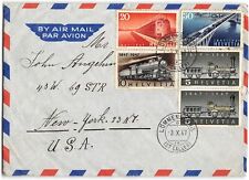 Switzerland #308-311 Five train stamps to NY, 1947