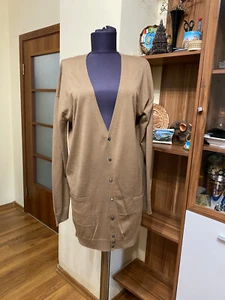 DSQUARED2 TAN WOOL THIN KNIT POCKETS BUTTON DOWN CARDIGAN-SIZE M - Picture 1 of 12