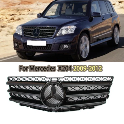Bumper Grill Grille W/LED Emblem For 2009-12 Mercedes-Benz X204 GLK-Class GLK350 - Изображение 1 из 4
