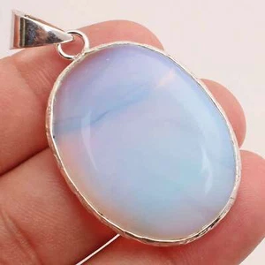 Opalit Edelstein Versilbert Handmade Anhänger Schmuck Geschenk 4cm P-13991 - Bild 1 von 3