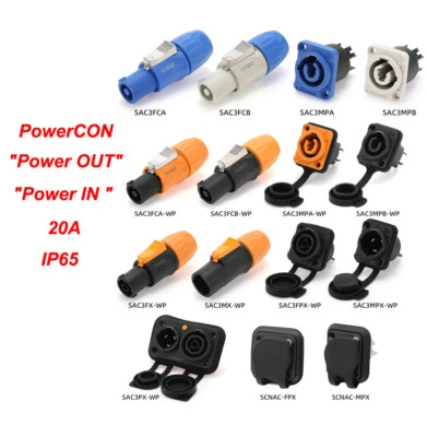 Powercon Cable End Power Out, SAC3FCA  ZAC3MPA-WP Rated 20A/250V (AC) IP65 - Image 1 of 4
