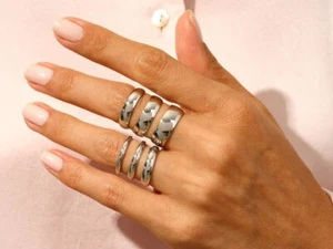 DOME POLISHED Men and Women 5 mm Thin Simple Plain Wedding Band 925 Silver 7 US - Picture 1 of 6