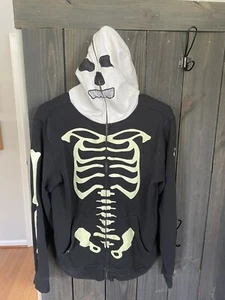 Volcom Stone Boys Skeleton Skeletal Body Face full Zip Hoodie Sweatshirt Size XL - Picture 1 of 4