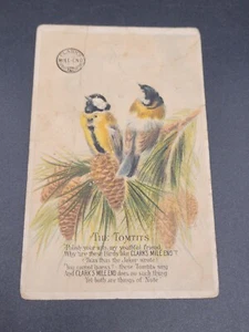 Antique Victorian Trading Card Clarks Mile End Spool Cotton Tomtits Birds - Picture 1 of 9