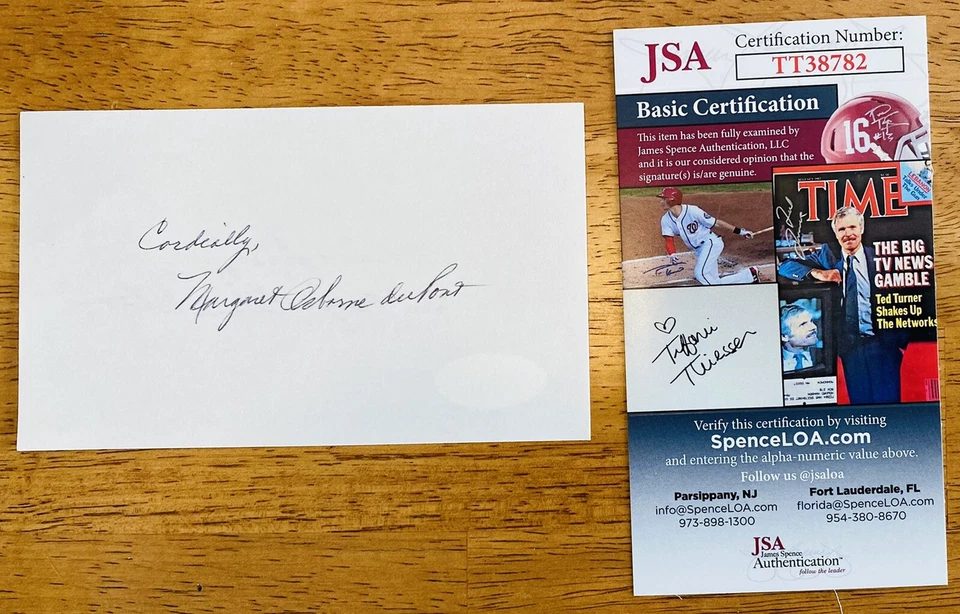 Margaret Osborne DuPont Signed Autographed 3x5 Card JSA Cert Tennis Legend - Image 1 of 1