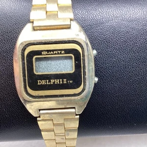 DELPHI II Quartz LCD Damen Retro Stretch Vintage 70er 80er Uhr ungetestet W108 - Bild 1 von 6