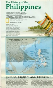 VINTAGE - NATIONAL GEOGRAPHIC MAP - THE HISTORY OF THE PHILIPPINES - 1986 - Picture 1 of 2