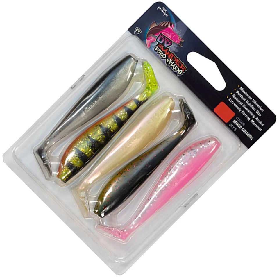Fox Rage Zander Pro mixed UV Colour Pack - 5 Gummifische, Kunstköder, Gummiköder - Bild 1 von 1