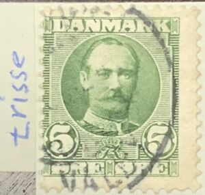 Denmark #Mi53 Used 1907 Frederik VIII [Trissfejl Plate Variety LR][72 AFA54t]
