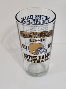 Notre Dame 2012 Undefeated Season Glass NWT - Picture 1 of 6