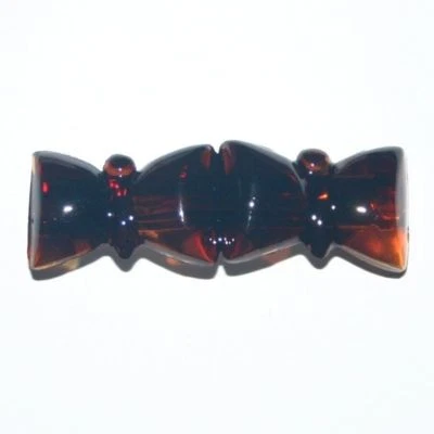 棕色蝴蝶形状法国全新复古长发夹法国制造 — 第 1/4 张图片