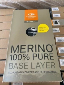 Icebreaker Mens 200 Oasis LS Crewe Base Layer Top - Black - Size Large (NEW) - Picture 1 of 2