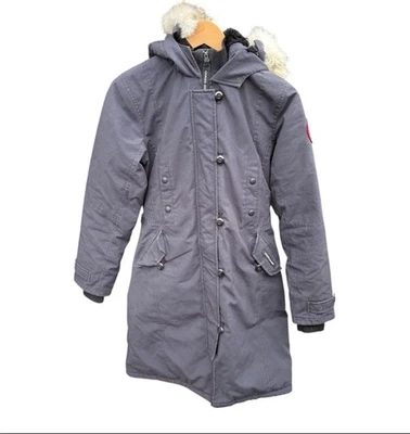 CANADA GOOSE KENSINGTON PARKA Coyote Fur Down Jacket Navy 2506L Women Small - Image 1 of 4