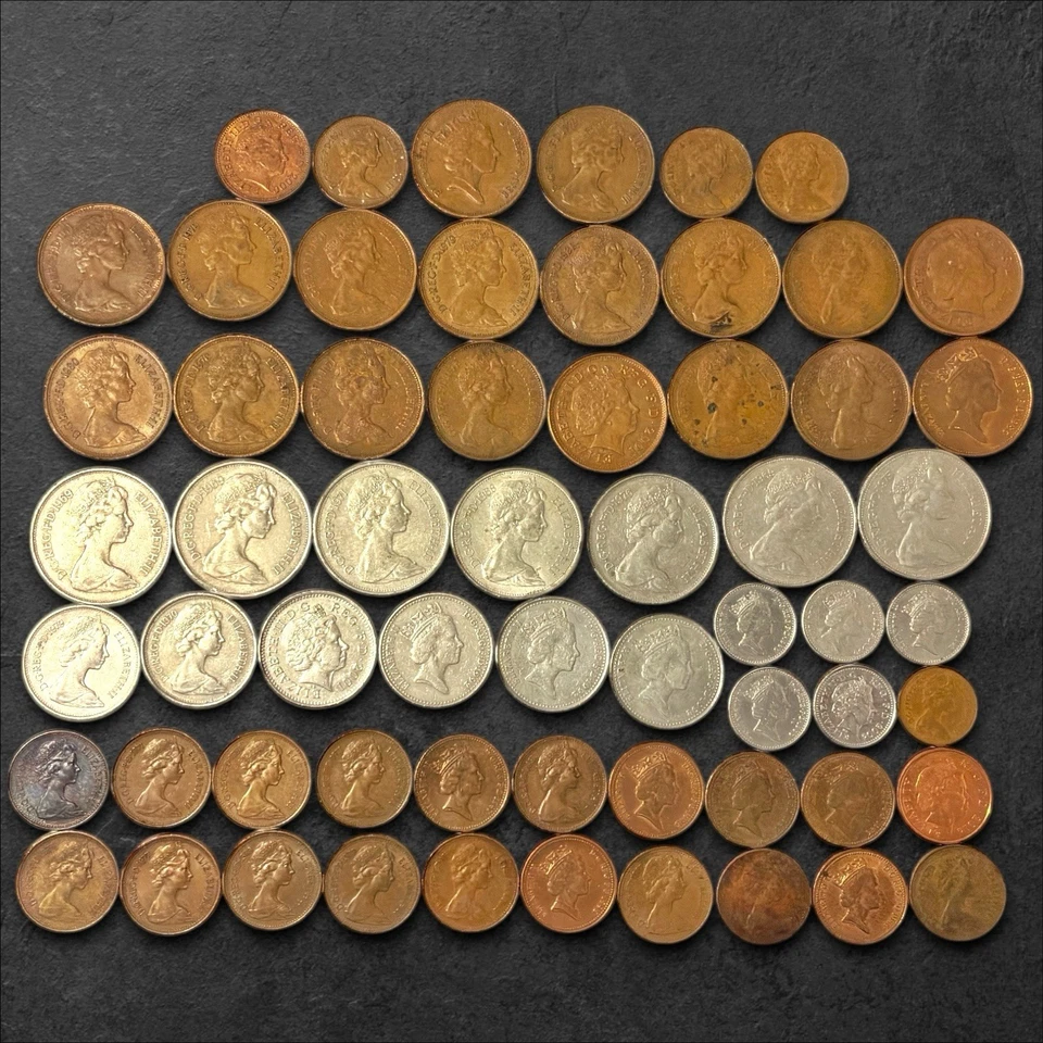 World Coin Lot 🇬🇧 British Decimal Coin Lot Mixed Dates & Denominations - Image 1 of 2