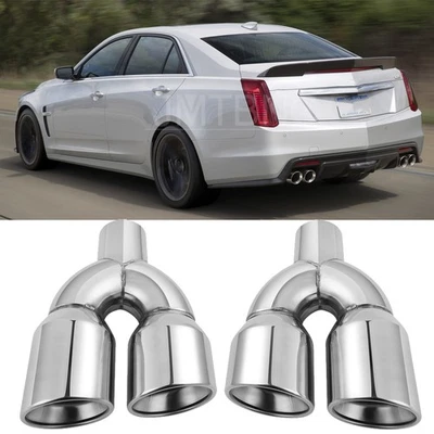 Punta de escape doble para Cadillac CTS CTS-V 2,5" entrada 3,5" salida 9,5" acero inoxidable Foto 1 de 4