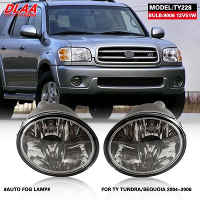 2Pcs Front Fog Lights Assembly w/ Clear Grills Bumper For Toyota TUNDRA 2004-06 - Imagem 1 de 4