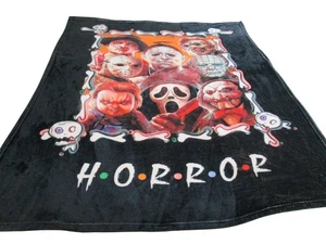 Legends of Horror Movie Characters Halloween Fleece Throw Blanket 59 x 51 GUC - Picture 1 of 22