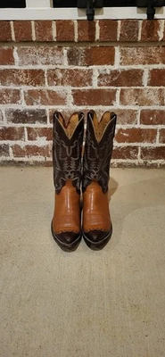 Para Hombres 9D Lucchese Punta de Ala Teju Lagarto Piel de Becerro Lucchese 1883 Hecho a Mano Único  Foto 1 de 4