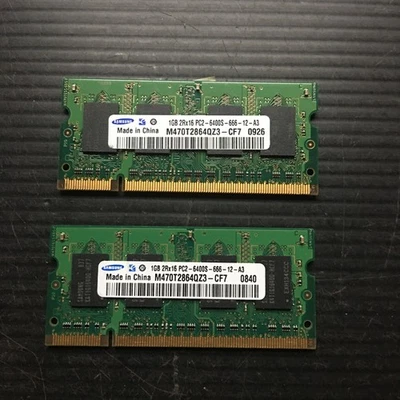 2x 1 GB Samsung PC2-6400S Laptop RAM DDR2-800 S0-DIMM Memoria Foto 1 de 3