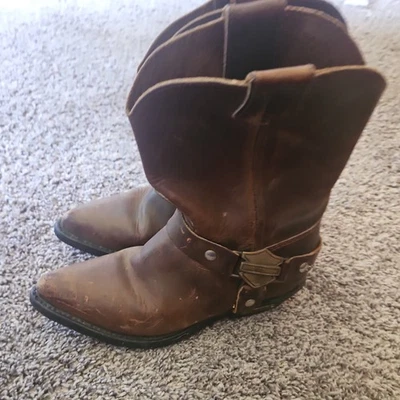 Harley Davidson | Botas arnés resistentes al aceite de cuero marrón para mujer talla 7,5 M ✨ Foto 1 de 4