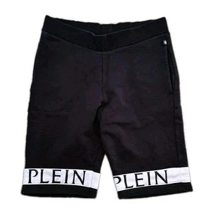 Philipp Plein Junior Logo Cotton Sweat Shorts Track Jogger Size 10/11 Black  - Picture 1 of 10