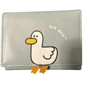 NWOT Luck Duck Blue Tri-Fold Wallet Slots for Cards Compartment for Cash 3"x4" - Picture 1 of 5