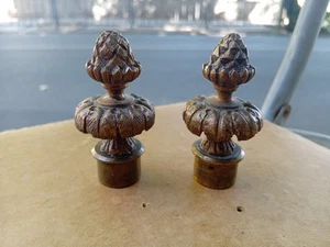 Pair Heavy Antique Bronze French Ornate Candle Snuffer/Finial For Candelabra 19c - Picture 1 of 8
