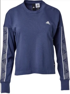 Adidas Changeover Tape Logo Crew Cropped Sweatshirt Damen Größe M Blau - Bild 1 von 8