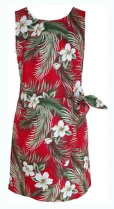 Vestido pareo hawaiano envolvente falso helecho de hibisco blanco para mujer - Imagen 1 de 4