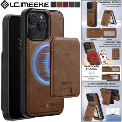 Funda Magnética con Cartera de Cuero MagSafe para iPhone 16 15 14 13 12 11 XS XR 78 SE Foto 1 de 4