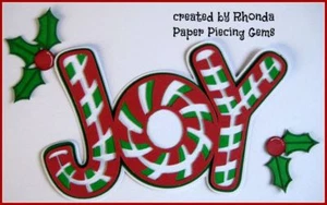 CHRISTMAS JOY title paper piecing Premade Scrapbook Pages album by Rhonda - Picture 1 of 1