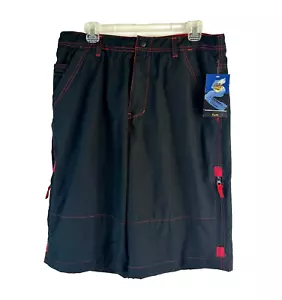 Just 4 Sports Wear Men's Black Surf Board Shorts Swim Trunks Size Large NWT - Picture 1 of 10