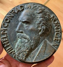 RARE VINTAGE WILHELM CONRAD RONTGEN BRONZE RELIEF 