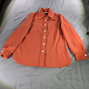 Vintage Top Womens Large Orange Mod 60s 70s Disco Dagger Collar Made In USA Y2K - Picture 1 of 11