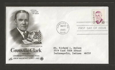 1985 US 39c Grenville Clark Great Americans Series FDC Scott #1867 - Image 1 of 2